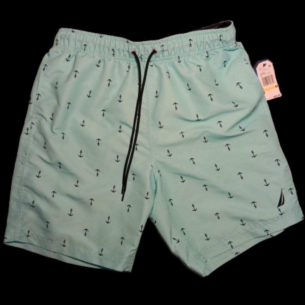 Light Blue with Anchor Swim Trunk